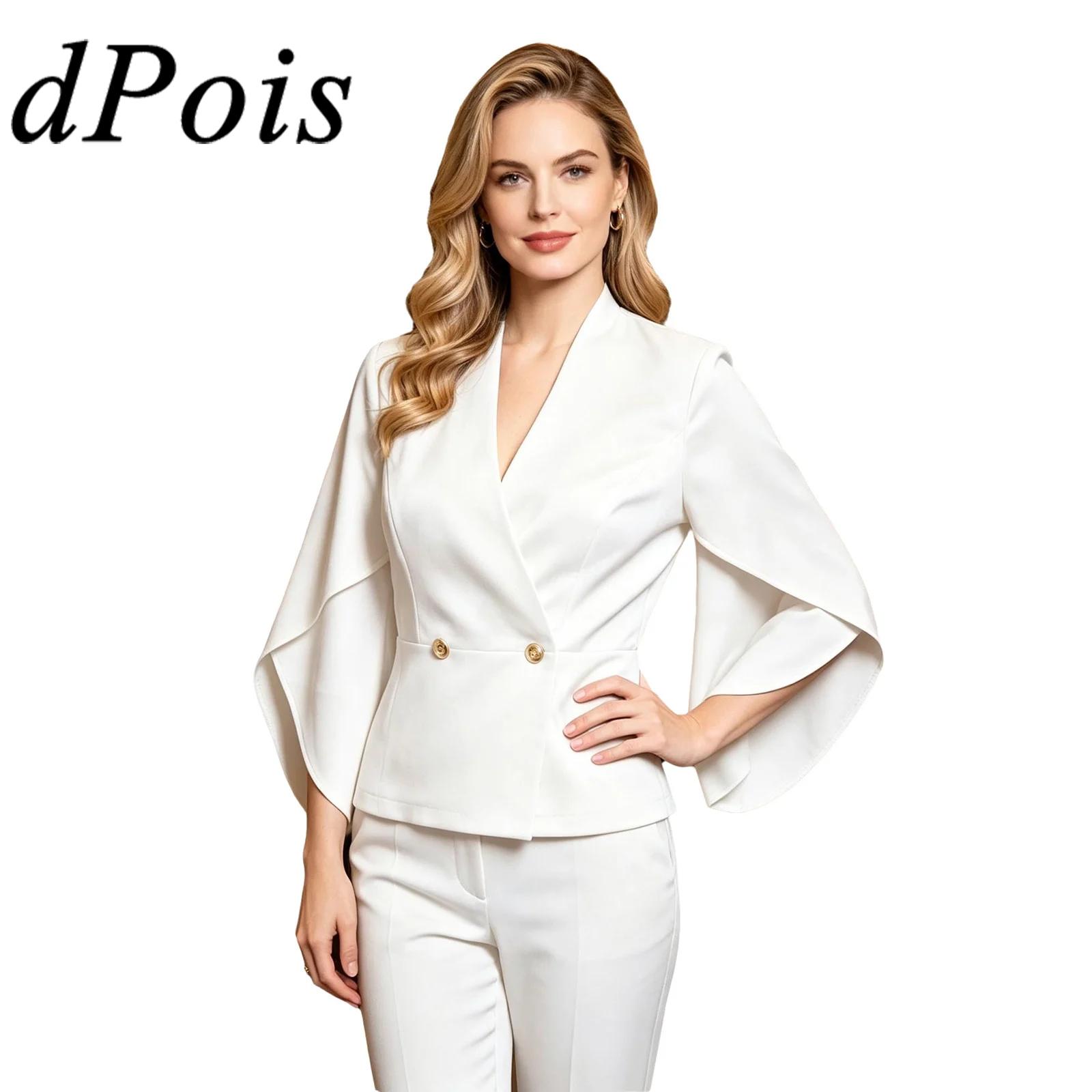 Wrap Dress Work - Women Business Casual Blazer V-neck Wrap