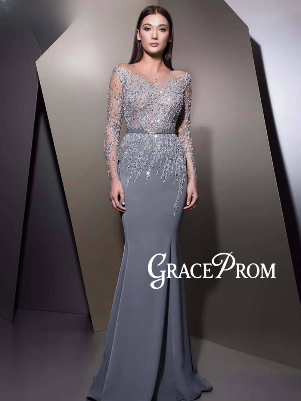 GRACEPROM Illusion Long Sleeve - Women'S Formal Dinner Wear recension och pris