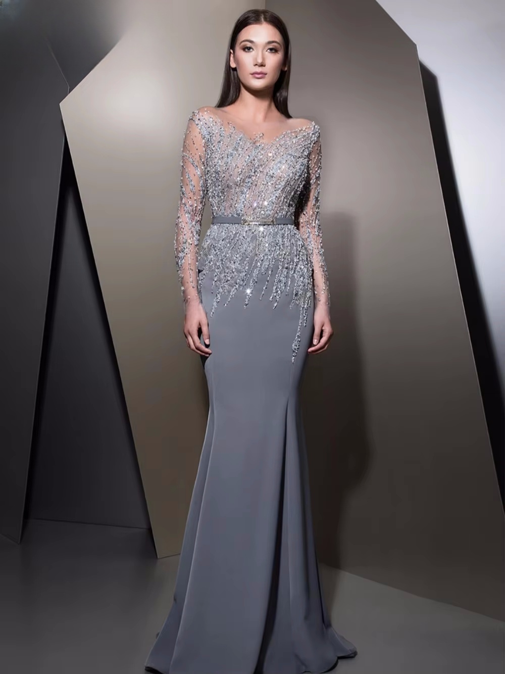 GRACEPROM Illusion Long Sleeve - Women'S Formal Dinner Wear recension och pris