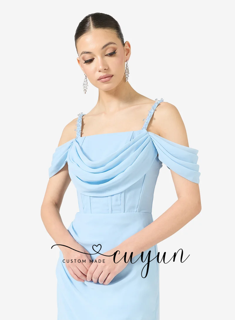 CUYUN Customized Sky Blue Form - Women'S Formal Dinner Wear recension och pris