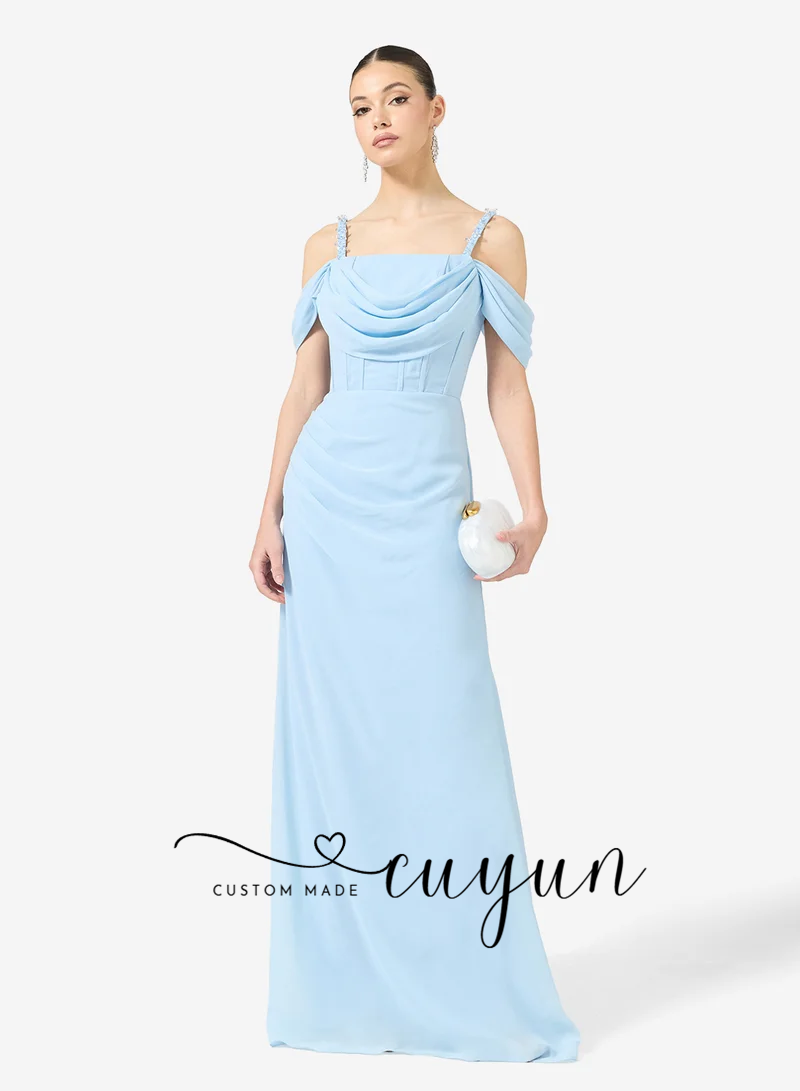 CUYUN Customized Sky Blue Form - Women'S Formal Dinner Wear recension och pris