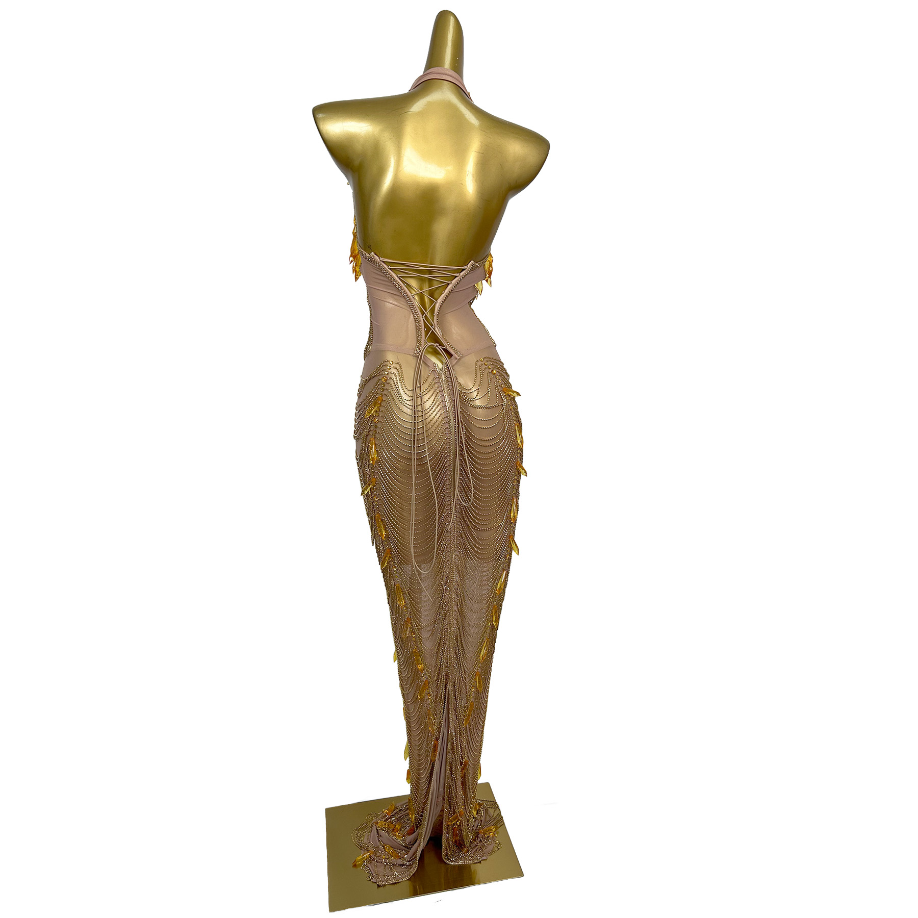 Gold Backless Diamond Tassel E - Women Formal Wear For Plus Size recension och pris