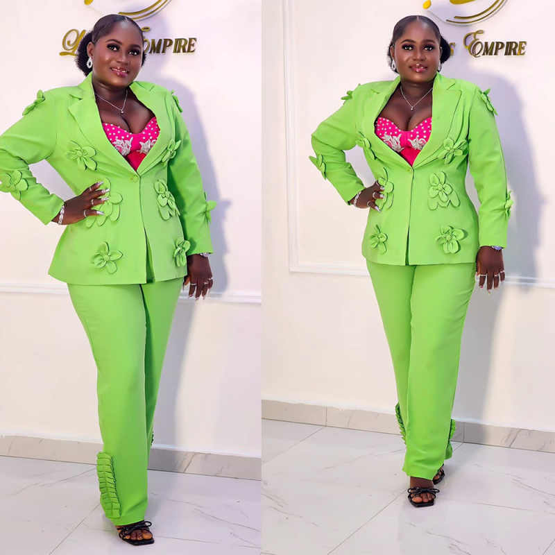 Plus Size Green Women Blazer S - Women Formal Wear For Plus Size recension och pris
