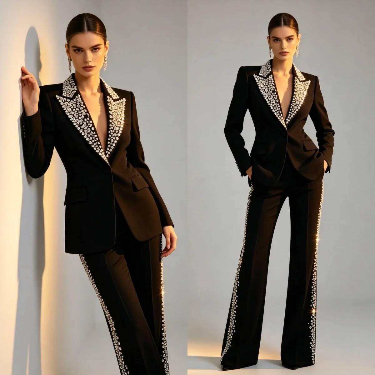 Fashion Crystals 2 Pieces Suit - Women Formal Wear For Plus Size recension och pris