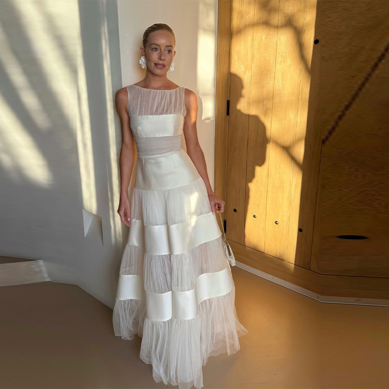 Lady Chic White Sleeveless Pat - Women'S Formal Dinner Wear recension och pris