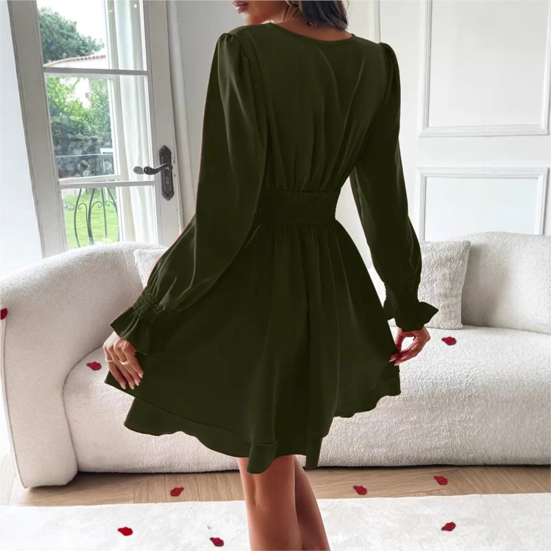 Dresses 2025 Woman Clothing V  - Wrap Dress Work recension och pris