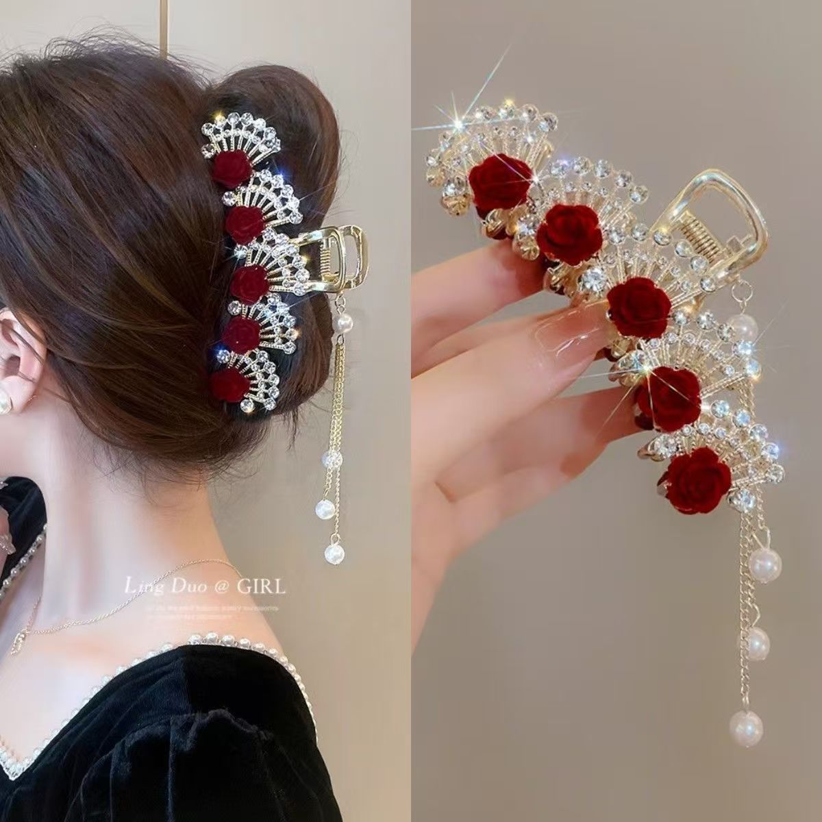 Vintage Red Floral Rhinestone  - Women'S Formal Wear Accessories recension och pris