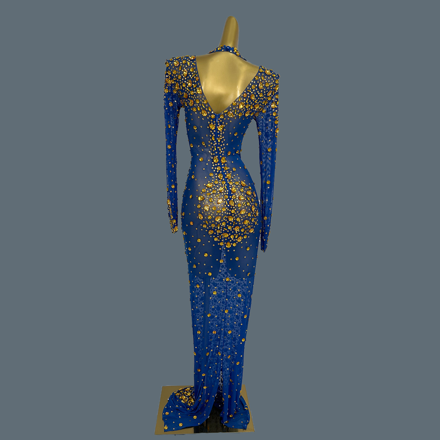 Elegant Sheer Mesh Maxi Dress  - Women'S Formal Dinner Wear recension och pris