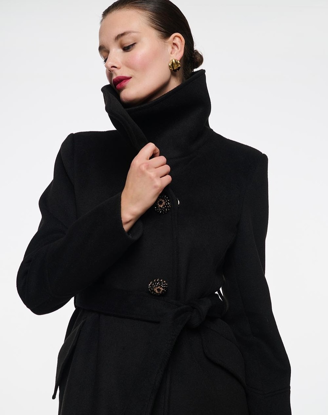 Vintage Black Stand Collar Wom - Women Formal Wear For Plus Size recension och pris