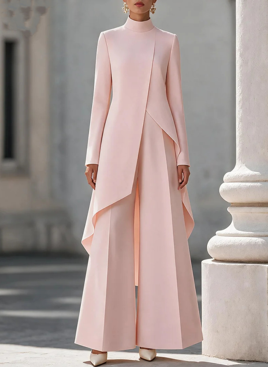 Women Two Piece Outfit Mock Ne - Women'S Formal Wear With Pants recension och pris