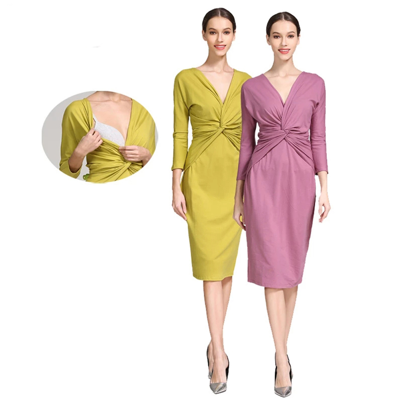 Twist Front Wrap Nursing Mater - Wrap Dress Work recension och pris