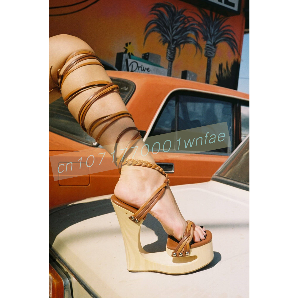 Women Wedge Sandals Open Toe P - Wrap Dress Work recension och pris